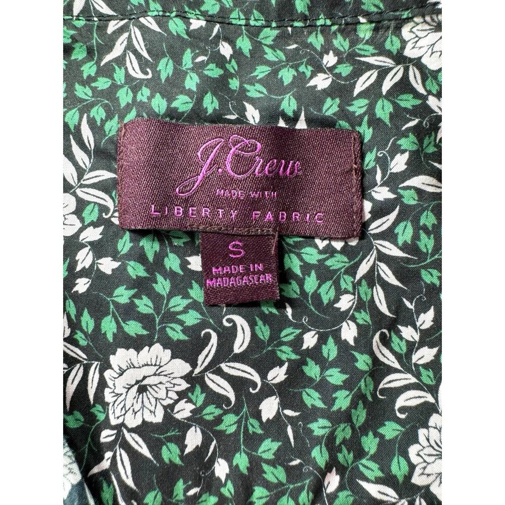 J.Crew x Liberty Fabric Ruffle Sleeve Blouse Womens S Floral Green Preppy - Picture 4 of 11